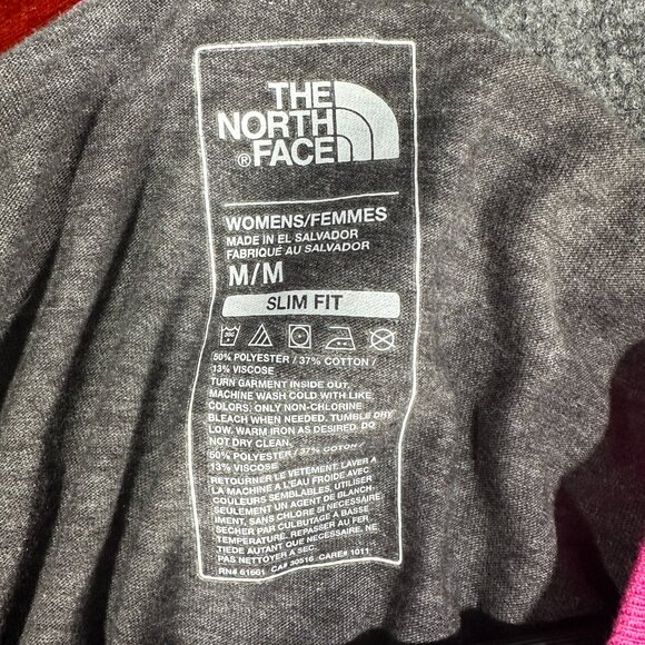 The North Face Top Womens Medium Slim Fit Tee Shirt Long Sleeve Pink Gray - Picture 4 of 6